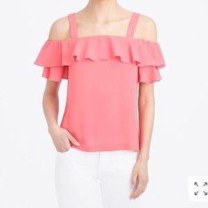 J crew cold shoulder coral tank top